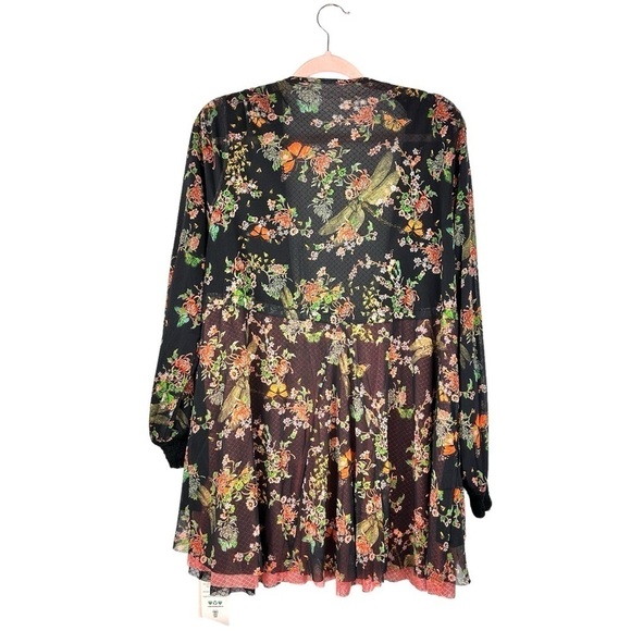 Cottagecore Fairycore Goth Mesh Floral Butterfly Robe Dress Reversible HAH M - Picture 2 of 10